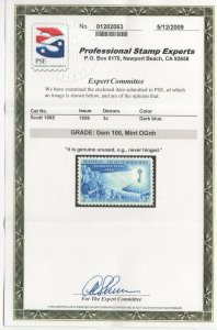 #1085 Graded: Gem 100 Mint OG NH SMQ $160 (JH 10/2) GP