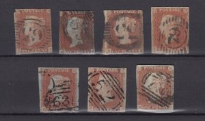 GB QV 1841 1d Red Imperf Unchecked Collection Of 7 BP9039