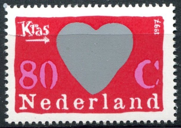 Netherlands Sc#955a MNH, 80c multi, Scratch Stamps (1997)