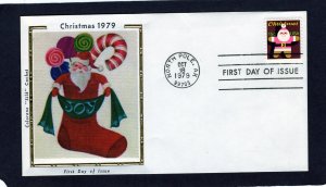 1800 Christmas, FDC Colorano Silk