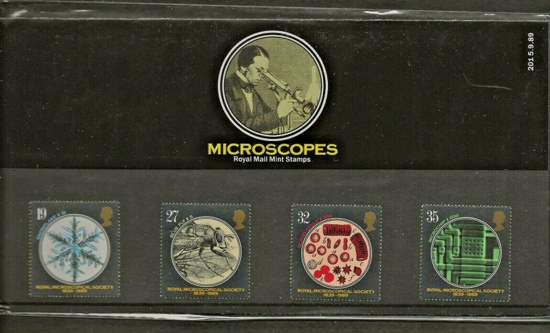 1989 ROYAL MICROSCOPICAL SOCIETY 1839-1989 PRESENTATION PACK 201