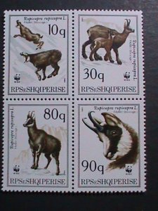 ALBANIA 1990 SC# 2335a LOVELY WILD ANIMALS WWF- WORLD WILDLIFE FUND-MNH BLOCK