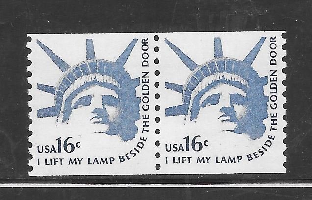#1619 MNH Pair Statue of Liberty Overall Tagging