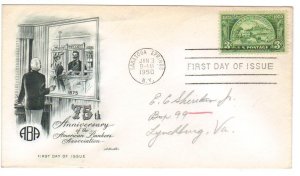 US 987 (Me-5) 3c American Bankers Assoc single on FDC Artmaster Cachet ECV $7.50