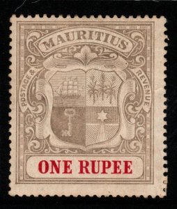 MAURITIUS SG175 1907 1r GREY-BLACK & CARMINE MTD MINT