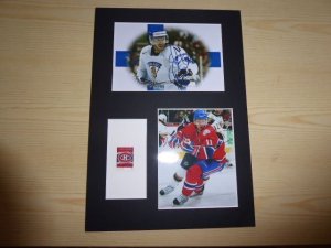 Saku Koivu NHL Canada stamp and mounted photograph mount size A4