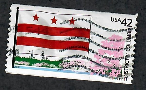 US #4283 DC Flag Used PNC Single Plate #S111111111