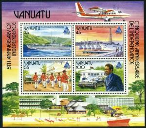 Vanuatu 397-400,400a,MNH.Michel 703-706,Bl.8. Patrol Boat,Fishing fleet,Port,