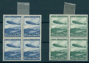 GERMANY, REICH ZEPPELIN LZ 129 SET 1936, UNUSED BLOCKS OF 4