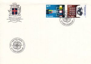 Iceland 1988 FDC Sc #660-661 Europa - Modern Communications