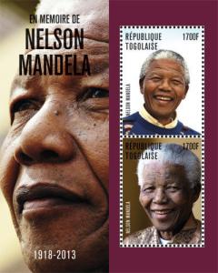 Togo 2014 - President Nelson Mandela Sheet of 2 stamps