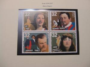 United States Scott  3154 - 3157 Opera Singers block