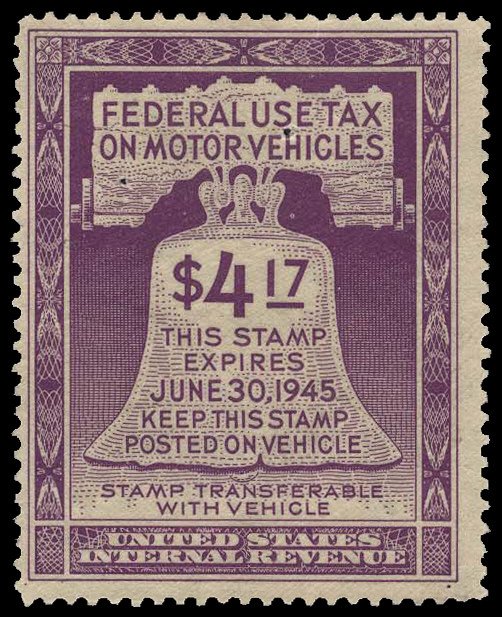 U.S. REV. MOTOR VEHICLE RV32  Mint (ID # 90103)