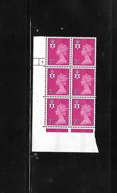 Great Britain Stamps: Northern Ireland: #NIMH1; 2½p Machin LL # Blk/6 (4.) MNH