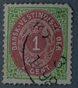 Danish West Indies #5 Used VF Inverted Frame Good Color HRM Cancel '98&#...