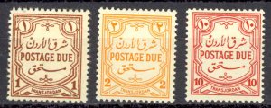 Jordan Sc# J36-J38 MH (b) 1942 Postage Due