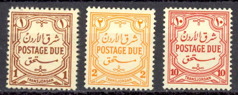 Jordan Sc# J36-J38 MH (b) 1942 Postage Due