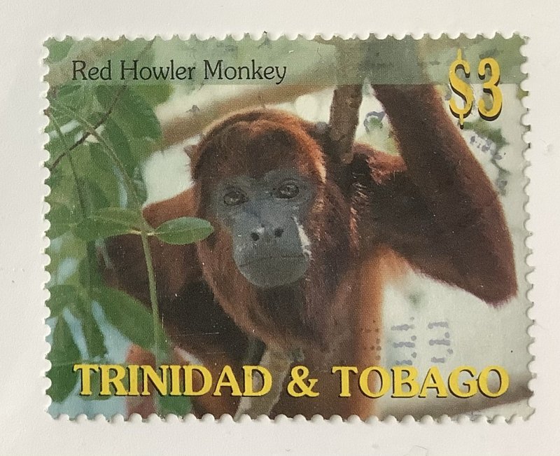 Trinidad & Tobago 2001 Scott 617 used - $3, Endangered Wild Animals, Monkey