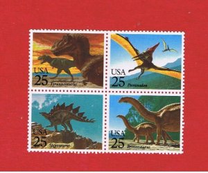 #2422-2435 MNH OG  block of  Dinosaurs  Free S/H