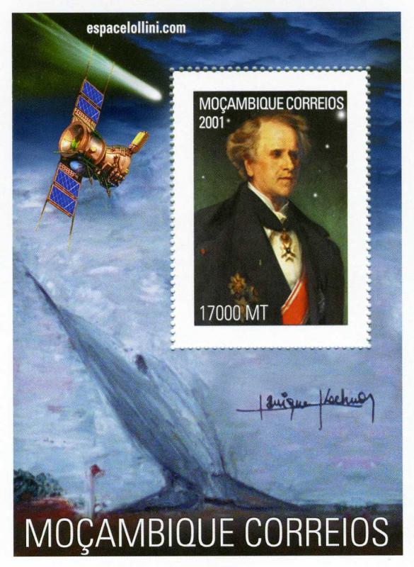 Mozambique 2001 Astronomy SPACE Halley's Comet s/s Perforated Mint (NH)