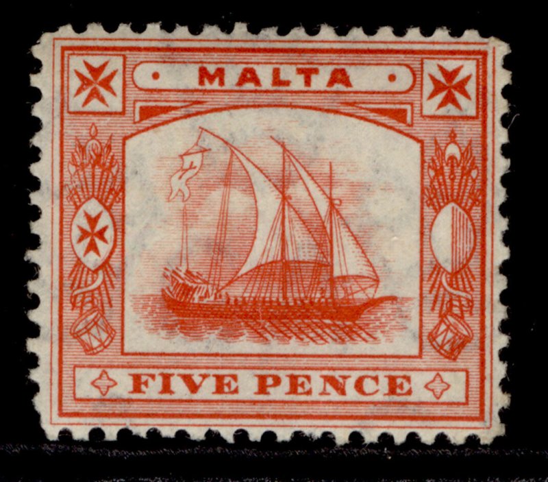 MALTA EDVII SG59, 5d vermilion, LH MINT. Cat £48.