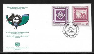 United Nations NY 597-598 40th UNPO Geneva Cachet FDC First Day Cover