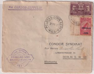 BRAZIL cover_1931_Airmail_Via Condor-Zeppelin_First Flight Brazil-Europe