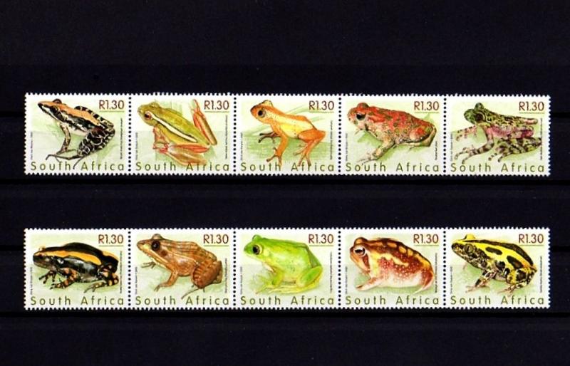 SOUTH AFRICA - 2000 - FROGS - TOAD - AMPHIBIAN - 10 X MINT - MNH SET!