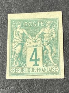 FRANCE # 66a-MINT/HINGED---GREEN---SINGLE--IMPERF--1876