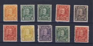 10x Canada Arch Series Stamps #162 to #169 Coils 180-183 Guide Value = $63.50