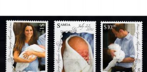 Samoa 2013 Royal Baby Set Birth Prince George William (NEVER HINGED) cv$14.00