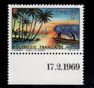 French Polynesia Scott 211 MNH** 1964 plate number single