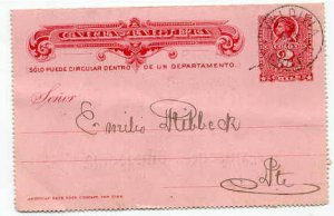 Chile used card 1892 Valdivia