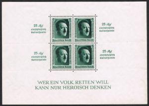 Germany B106 Hitler souvenir sheet VF