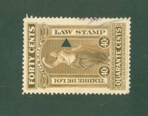 Canada Quebec Law Stamp QL59 USED BIN$ 1.00