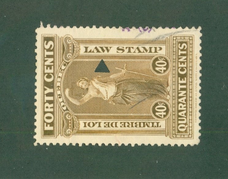 Canada Quebec Law Stamp QL59 USED BIN$ 1.00