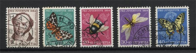 SWITZERLAND, PRO JUVENTUTE 1954, FULL SET VFU		