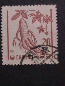 ​KOREA 1961-SC#338 GINSENG ROOTS USED  VERY  FINE-  WE SHIP TO WORLD WIDE