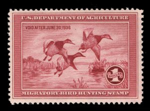 MOMEN: US STAMPS #RW2 DUCK MINT OG NH VF/XF LOT #81749*