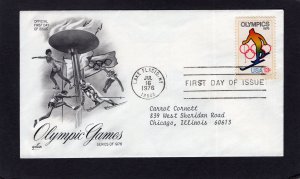 1696 Winter Olympics, FDC Art Craft cachet addressed