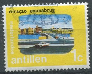 Netherlands Antilles Sc#331 Used, 1c yel & multi, Tourist Attractions (1972)