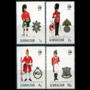 GIBRALTAR 1971 - Scott# 276-9 Mil.Uniform Set of 4 NH