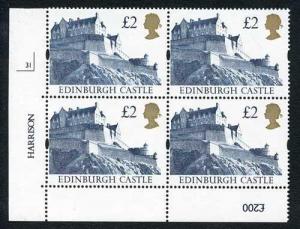 SG1613 1992 Two Pound Castle (re-etched) Plate 3I Opaque Paper U/M