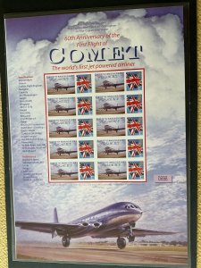 2009 60th Anniversary of Comet First Flight Limited Edition Smiler Sheet BC-206