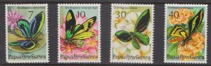 PAPUA NEW GUINEA - 1975 BUTTERFLIES - 4V - MINT HINGED