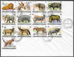 Burundi 589a-601a FDC. Wild Animals 1983 overprinted WWF emblem.