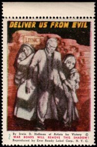 Vintage US Poster Stamp Deliver Us From Evil Irwin D Hoffman Artists Victory