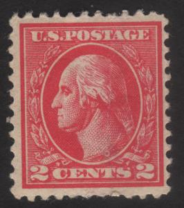 1920 US, 2c stamp, MH creased, George Washington, Sc 528B, Type VII