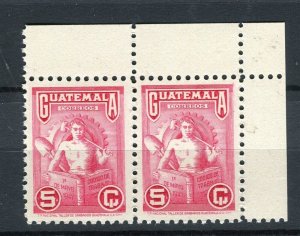 GUATEMALA; 1948 early Labour Day issue MINT MNH Unmounted MARGIN Pair