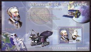 Congo Rep., Mi cat. 2303, BL368. Jules Verne & Space Shuttle s/sheet.